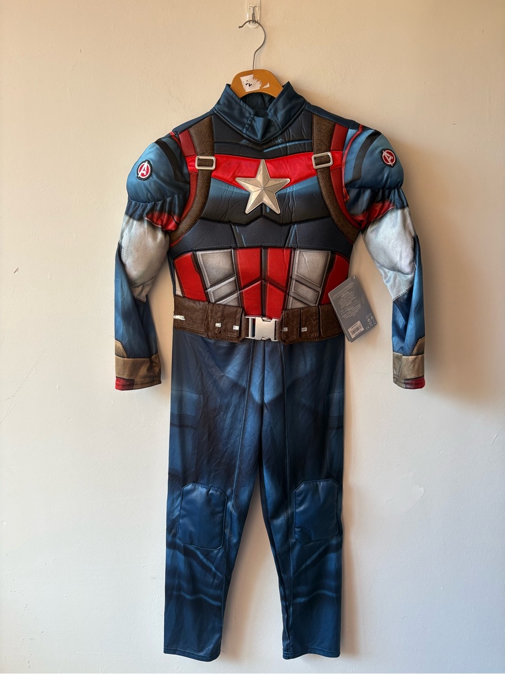 Disney Marvel Captain America Muscle Costume Kids Size 7-8 NWT